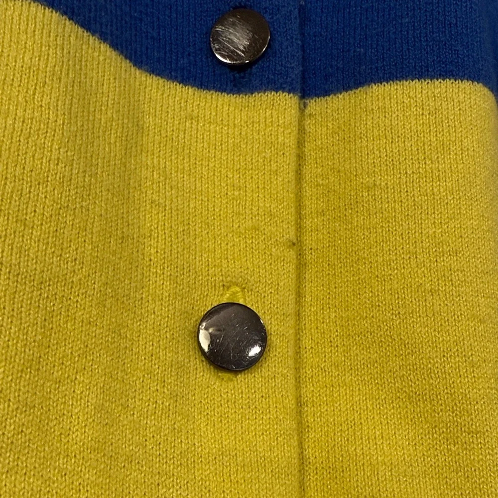 Banana Republic Blue and Yellow Block Print Cardigan - Picture 4 of 5